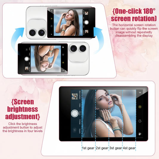 Wireless Magnetic Monitor Screen for Using Phone Rear Camera for Smartphone Selfie Vlog Live Stream Video Recording