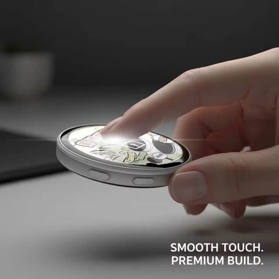 PS Touch Display Image GIFS Sideshow & Videos Wearable Mini Screen Digital Pin Badge Self‑Expression, Cheering Support, Event、