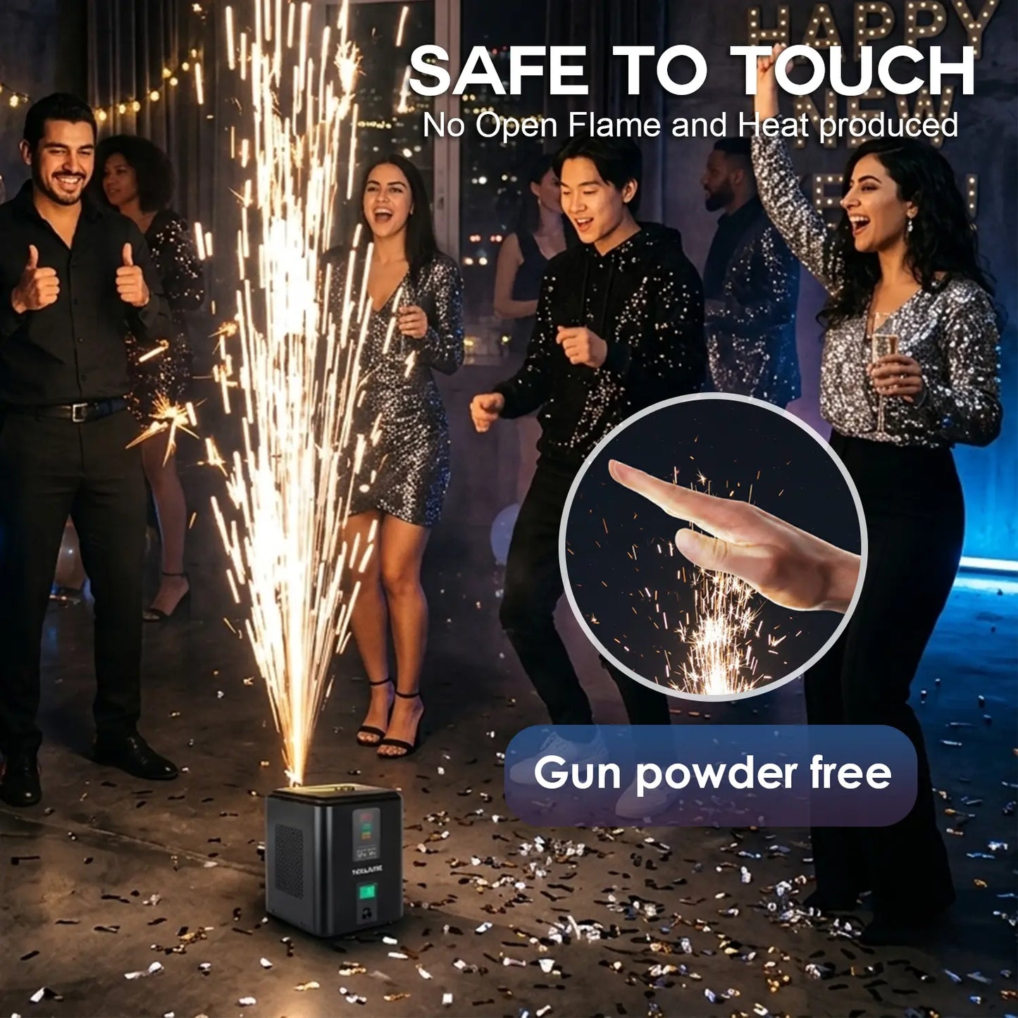 Premium Mini Cold Spark Machine Accessory Set - 50G Unforgettable Effect, Non-Heated Tech, Remote Control, Advanced Safety Features, Indoor & Outdoor Safe, Ideal for Weddings, Commercial Lighting Parties