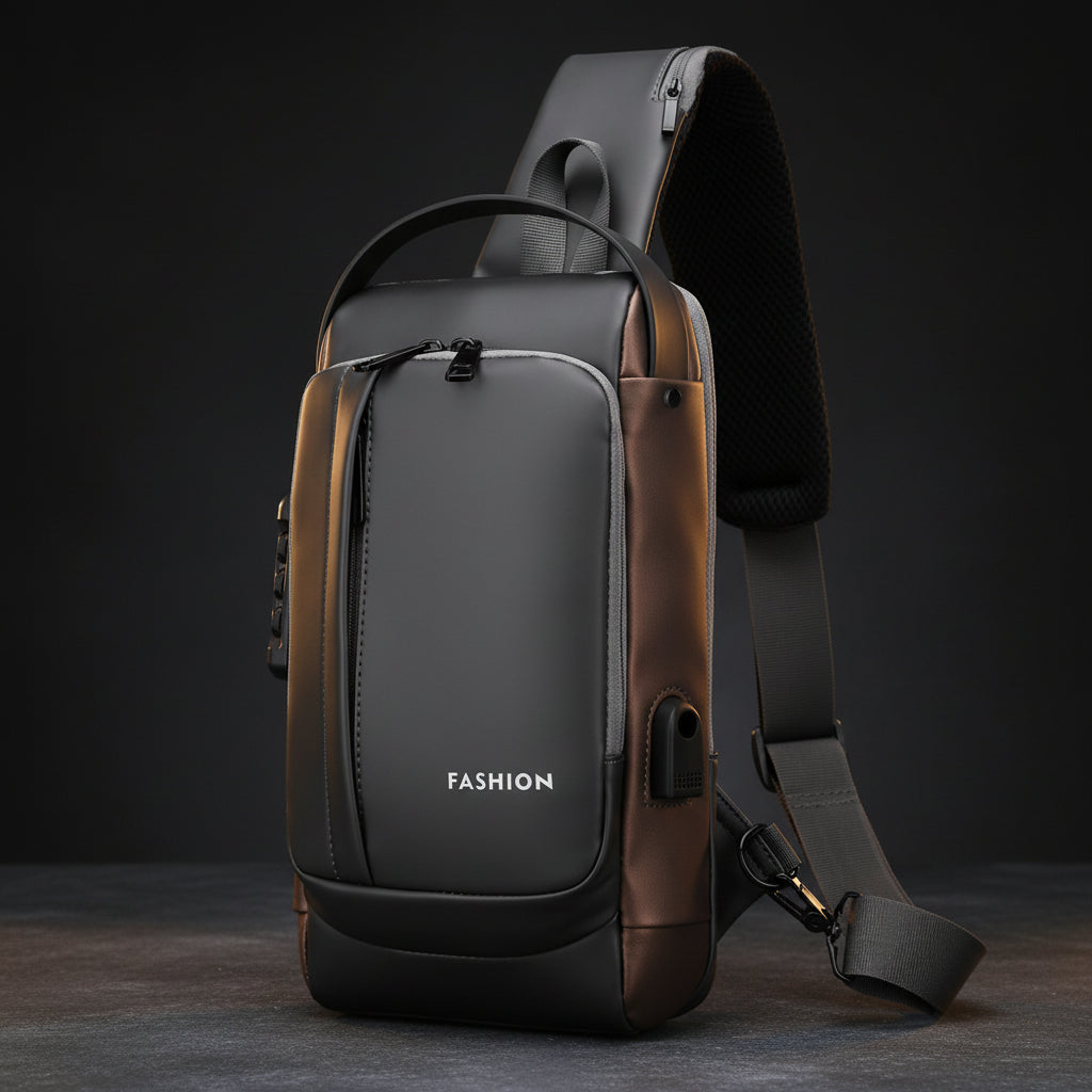 Men anti Theft Chest Bag Shoulder Bags USB Charging Crossbody Package School Short Trip Messengers Bags Men'S Oxford Sling Pack