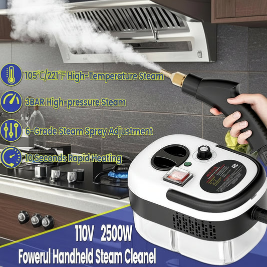 2500W Handheld Steam Cleaner,Portable Car Steamer for Auto Detailing,High-Temperature and Pressure Steam Cleaner for Home, Steam Cleaning Machine for Furniture,Kitchen,Grout,Floor,Tile (03-White)