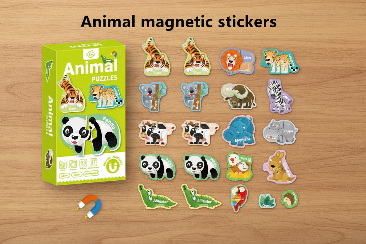 Magnetic Stickers Refrigerator Letters Cognitive Numbers Animal Matching Puzzle Game Baby Early Educational Toys for Children