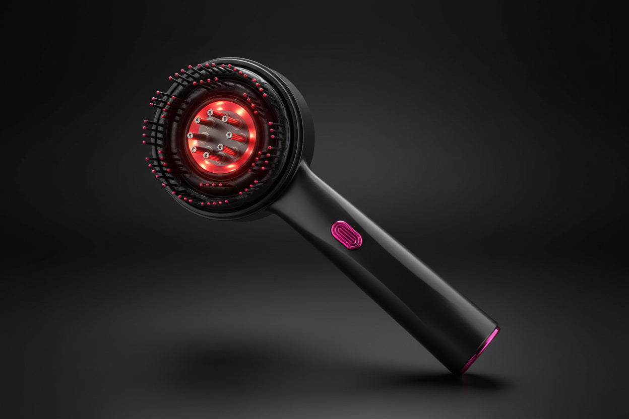 Electric Scalp Vibration Massage Comb Infrared Head Knead Massager Red Light Hair Growth Liquid Oil Applicator Anti-Hair Loss