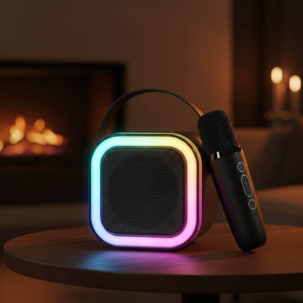 Hot K12 Bluetooth Speaker Portable Home Cute Karaoke Mini Wireless Audio with 1/2 Microphone K Song Family Singing Machine