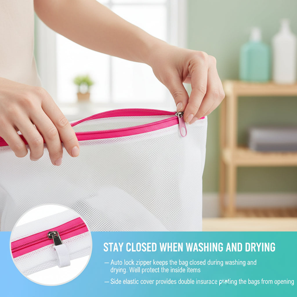 Mesh Laundry Bags for Delicates Durable Protective Wash Bags Travel Storage Bags for Intimates Lingerie, 7PCS (1XXL, 1XL,1L,1M,1S,2 Bra Bags)