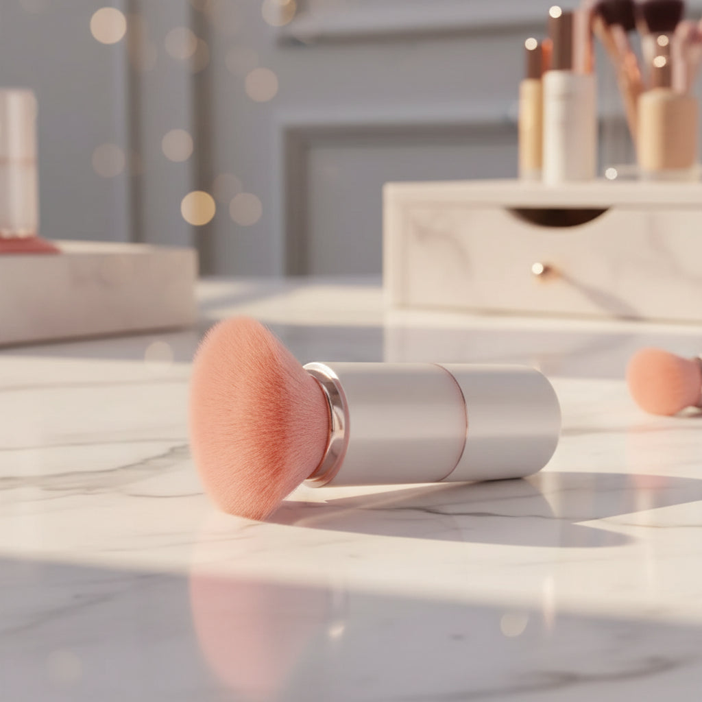 5-in-1 Portable Retractable Makeup Brush Set – Compact Cosmetic Tools for Foundation, Eyebrows, Lips, Eyeshadow & Powder 💄✨