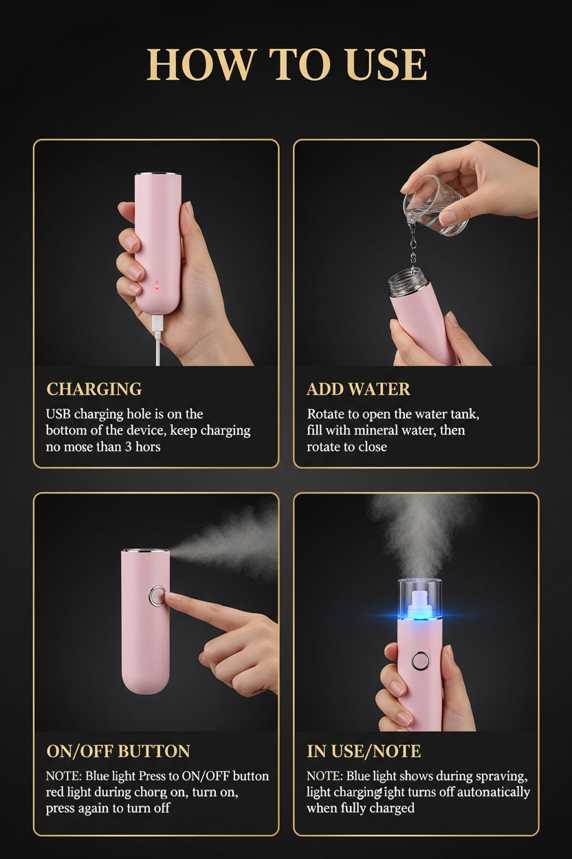 USB Mist Facial Sprayer Humidifier Rechargeable Nebulizer Face Steamer Moisturizing Beauty Instruments Face Skin Care Tools