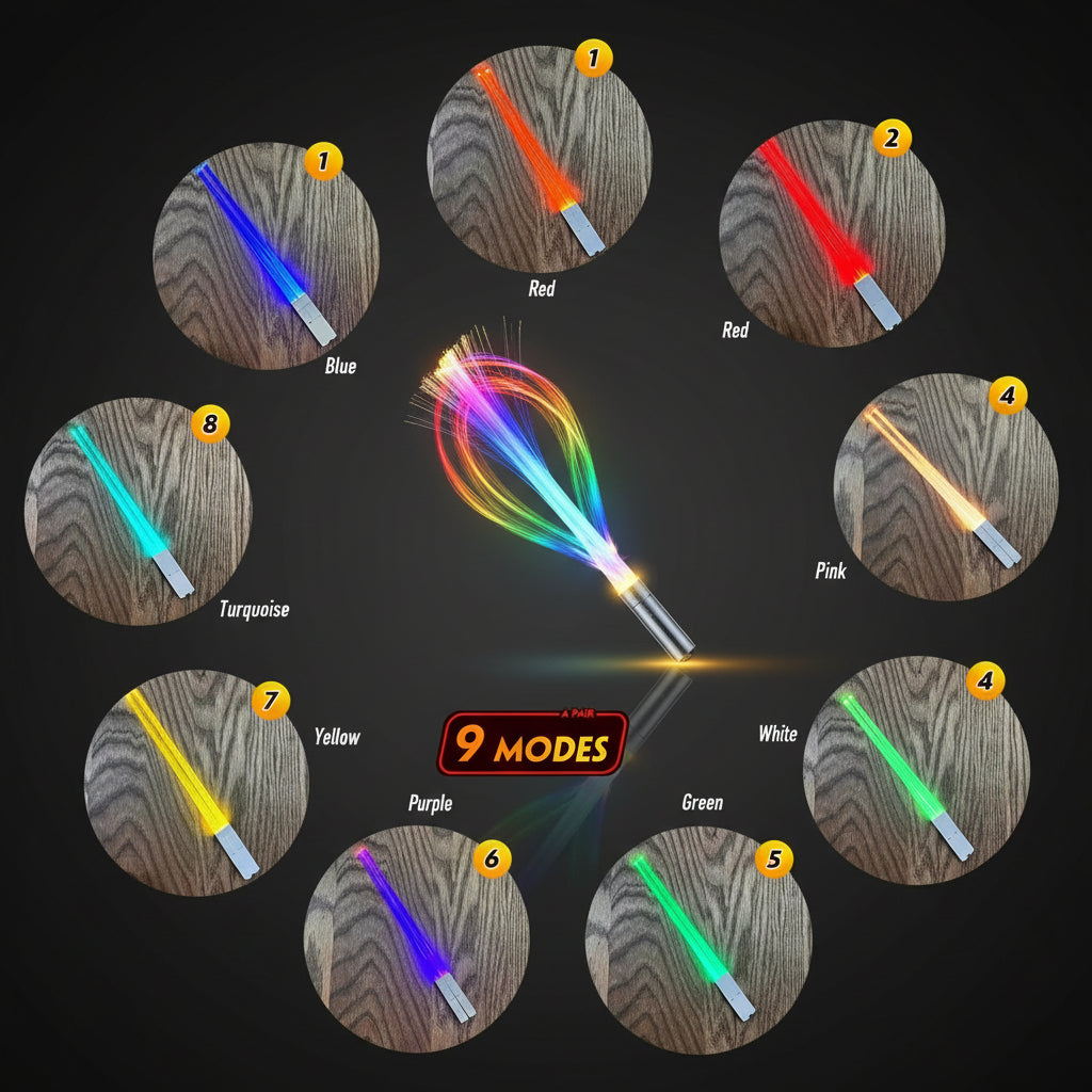 1 Pair LED Lightsaber Emits Light Chopsticks Reusable Washable and Removable Sushi Chopsticks Lightsaber Fun Glowing Chopsticks
