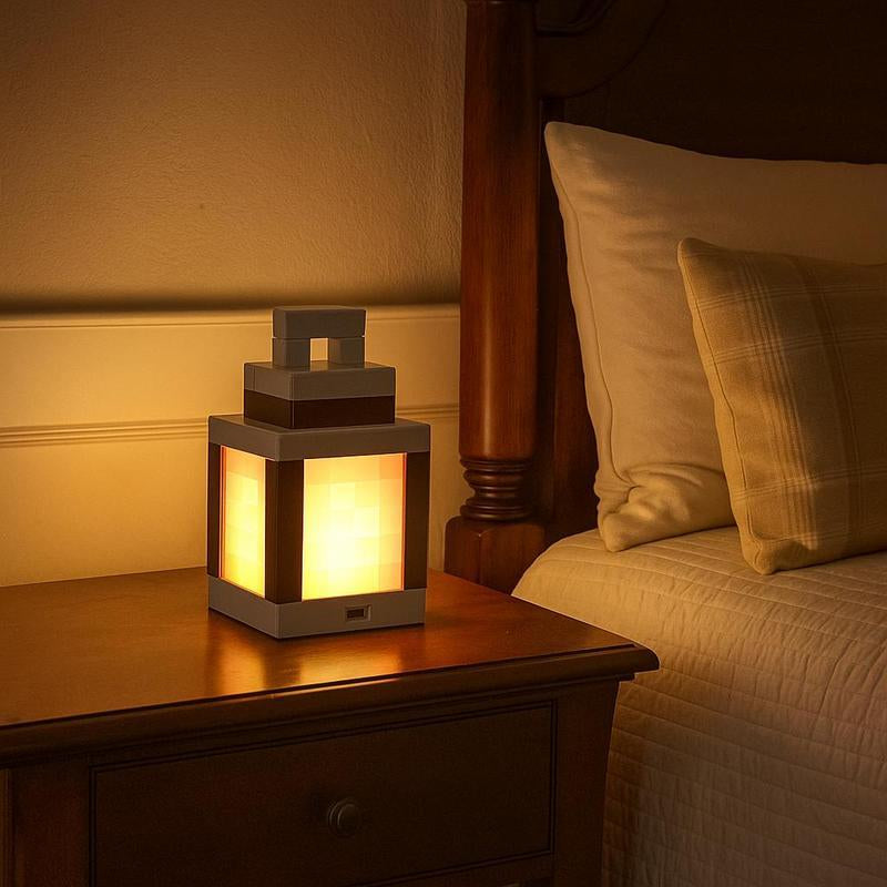 3-In-1 RGB Pixel Lantern - 16 Colors Remote Control Night Light | 3D Printed PLA Handmade Soul Lantern, USB-C Rechargeable Party/Game Room/Bedroom Decor, Creative Birthday & Halloween Gift for Boys & Girls