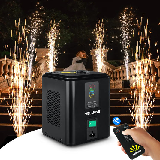 Premium Mini Cold Spark Machine Accessory Set - 50G Unforgettable Effect, Non-Heated Tech, Remote Control, Advanced Safety Features, Indoor & Outdoor Safe, Ideal for Weddings, Commercial Lighting Parties