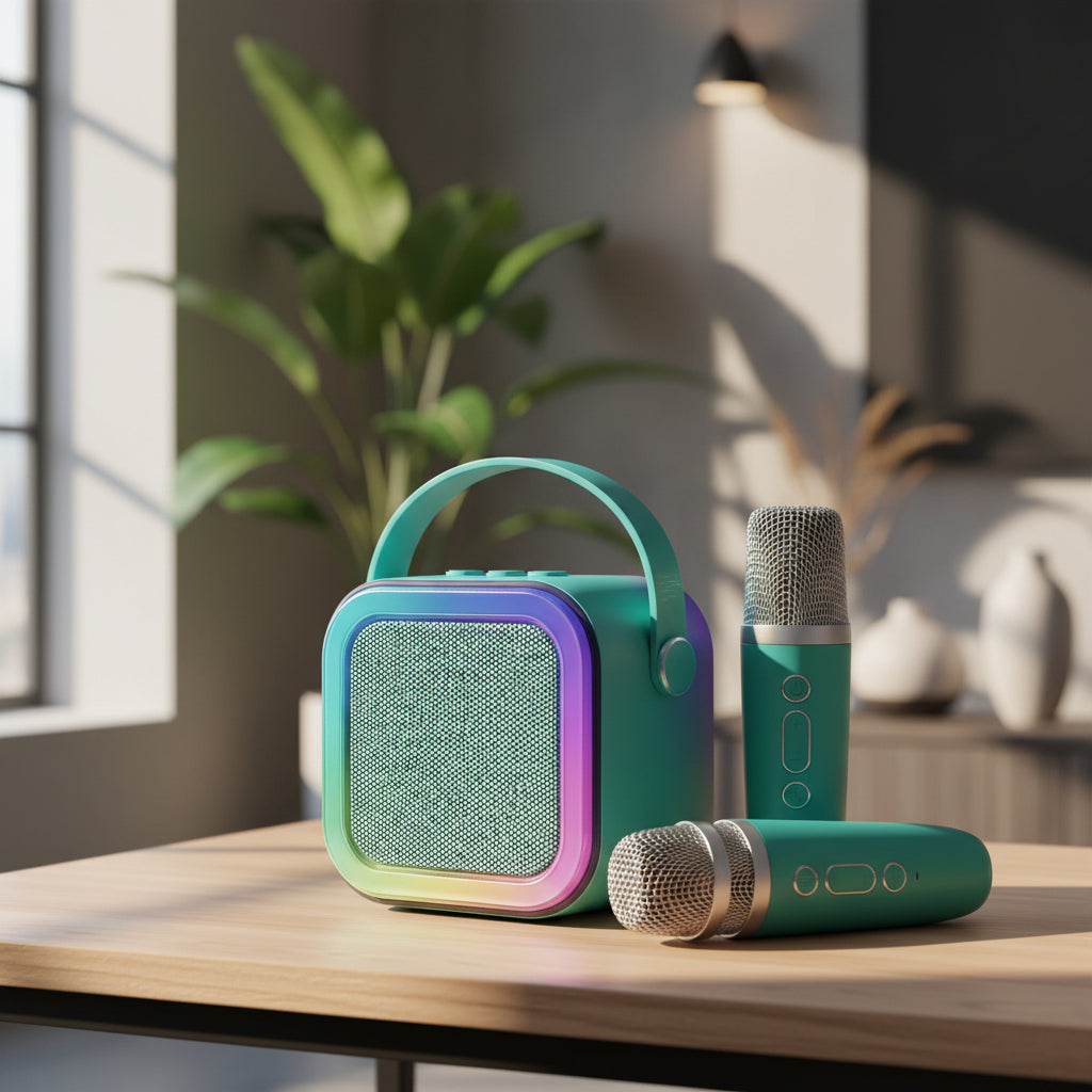 Hot K12 Bluetooth Speaker Portable Home Cute Karaoke Mini Wireless Audio with 1/2 Microphone K Song Family Singing Machine