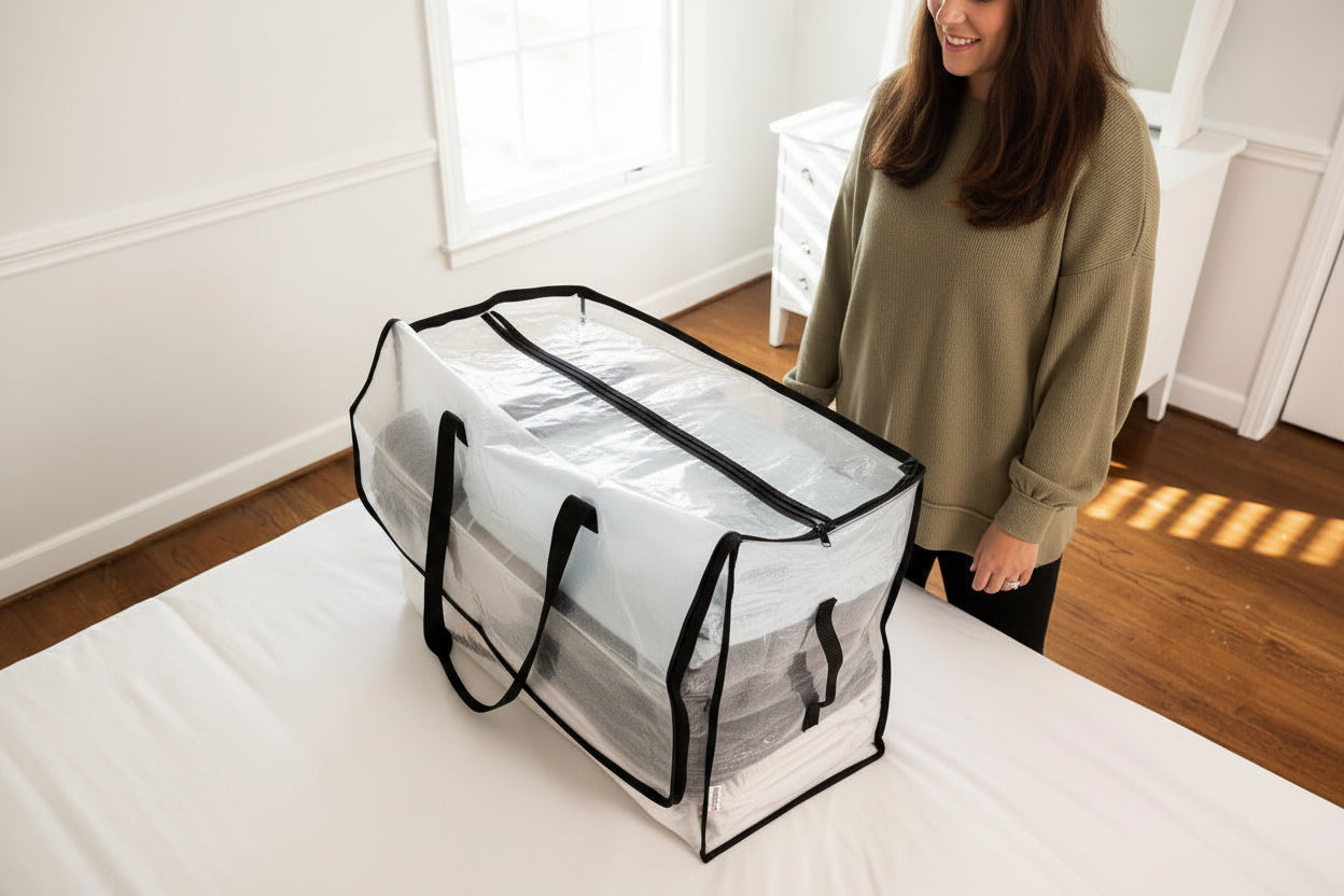 Oversized Moving Bags or Storage Bag – Large Moving Boxes with Backpack Straps, Zippers & Handles – Heavy-Duty Packing Bags for Moving, College Dorm, Christmas Decorations, 6 Pack