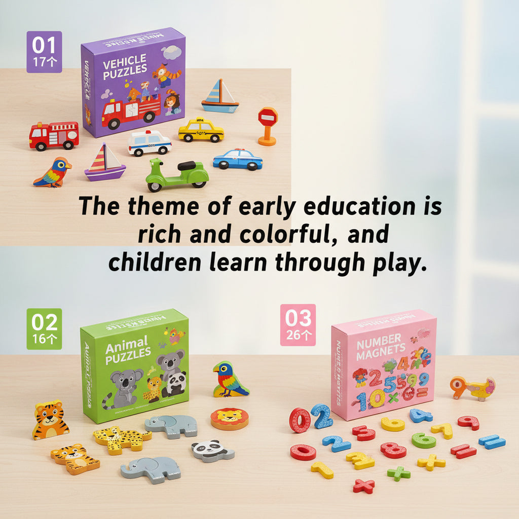 Magnetic Stickers Refrigerator Letters Cognitive Numbers Animal Matching Puzzle Game Baby Early Educational Toys for Children