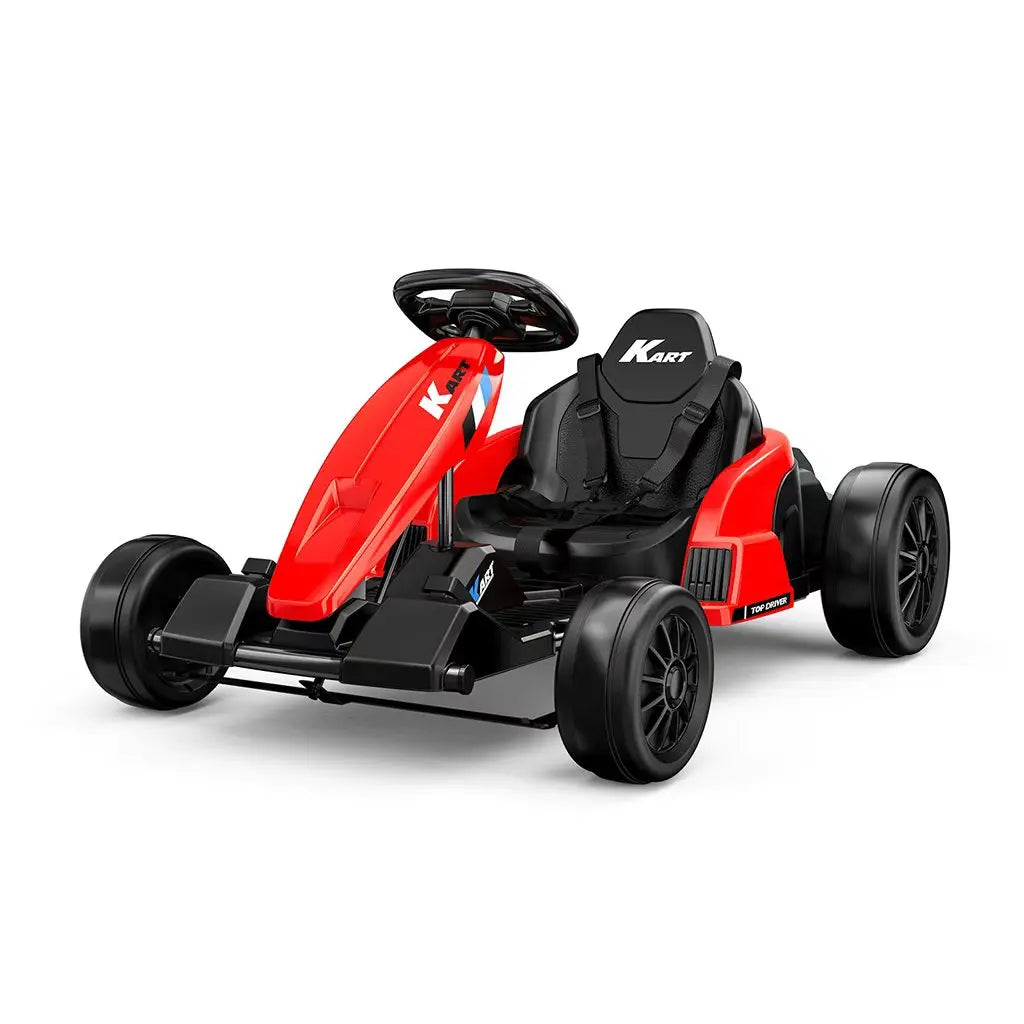 【Akeleo】24V Electric Go Kart, Drift Vehicle, Outdoor Toy Car, One-Button Start, Rrear-Wheel Drive, Supercar Frame, Two-Point Seat Belt, MP3 Music. Crazy Go Kart for Kids (3-8 Years Old) Summerwins