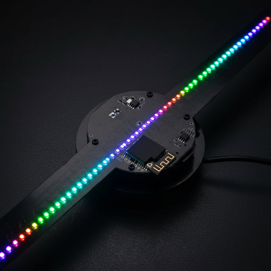 3D Hologram Fan with 224 LED Lights – High-Resolution 800×480P Advertising Display for Stores, Bars & Events 🌈📺