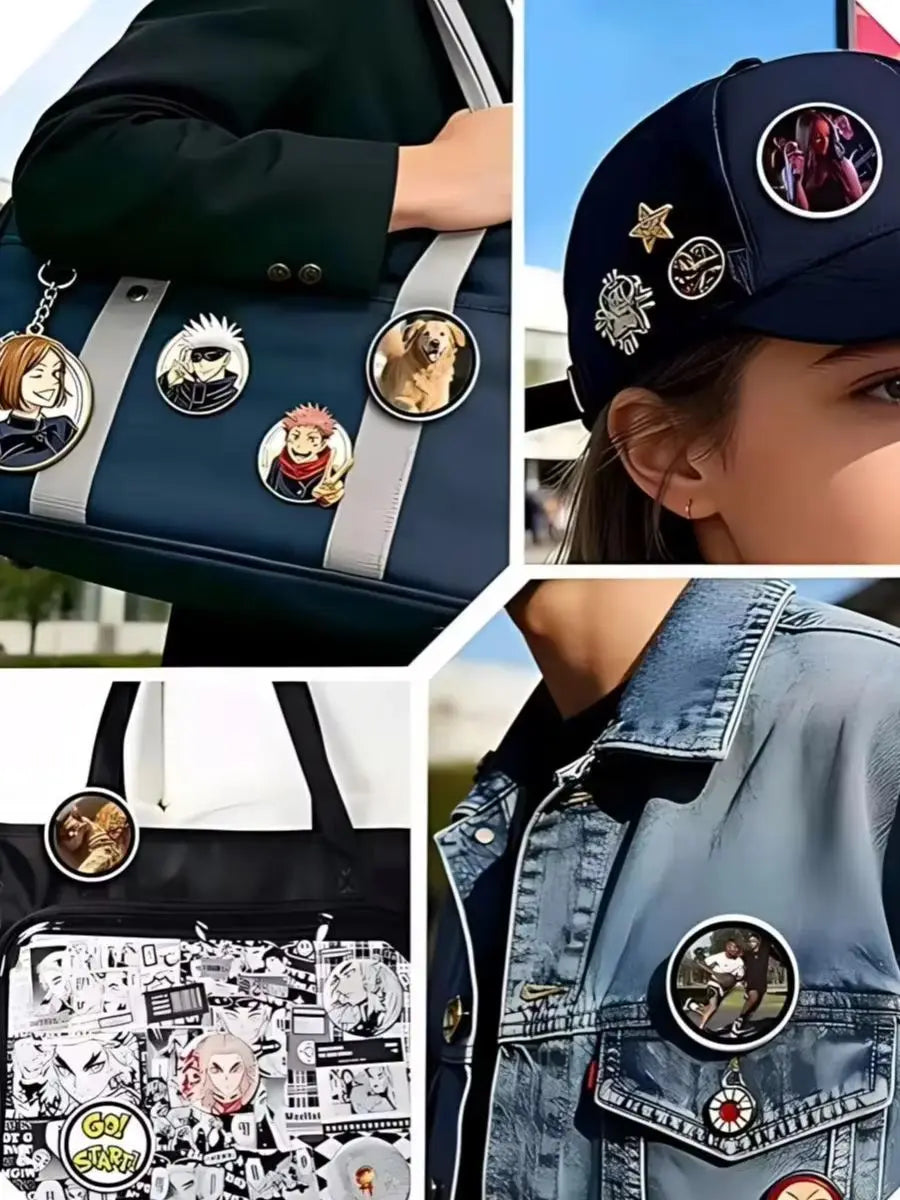 PS Touch Display Image GIFS Sideshow & Videos Wearable Mini Screen Digital Pin Badge Self‑Expression, Cheering Support, Event、
