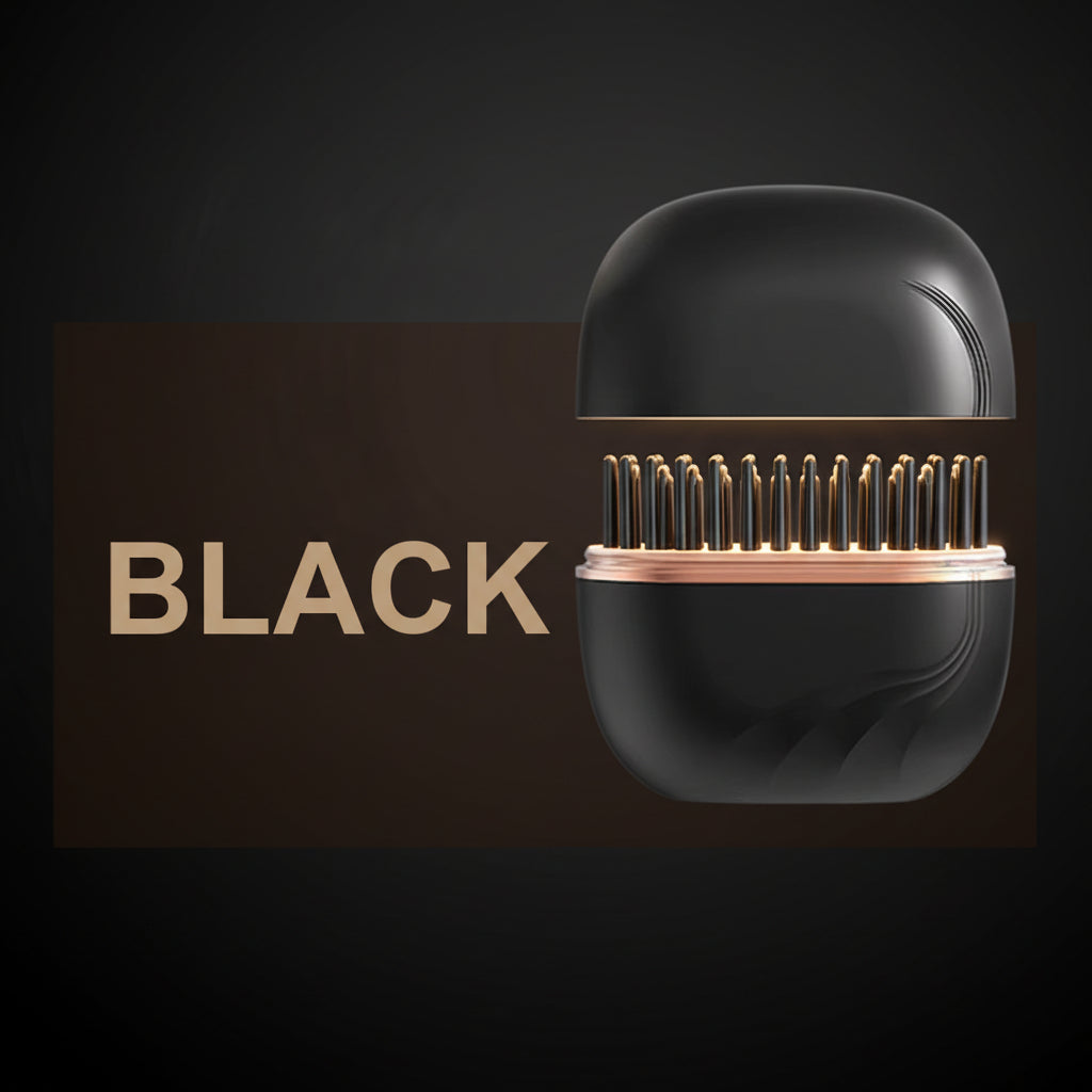 Electric Heating Hair Straightener Brush Portable Mini Hair Straightener 3 Temperature Hot Hair Comb Anti-Scald for Men & Women