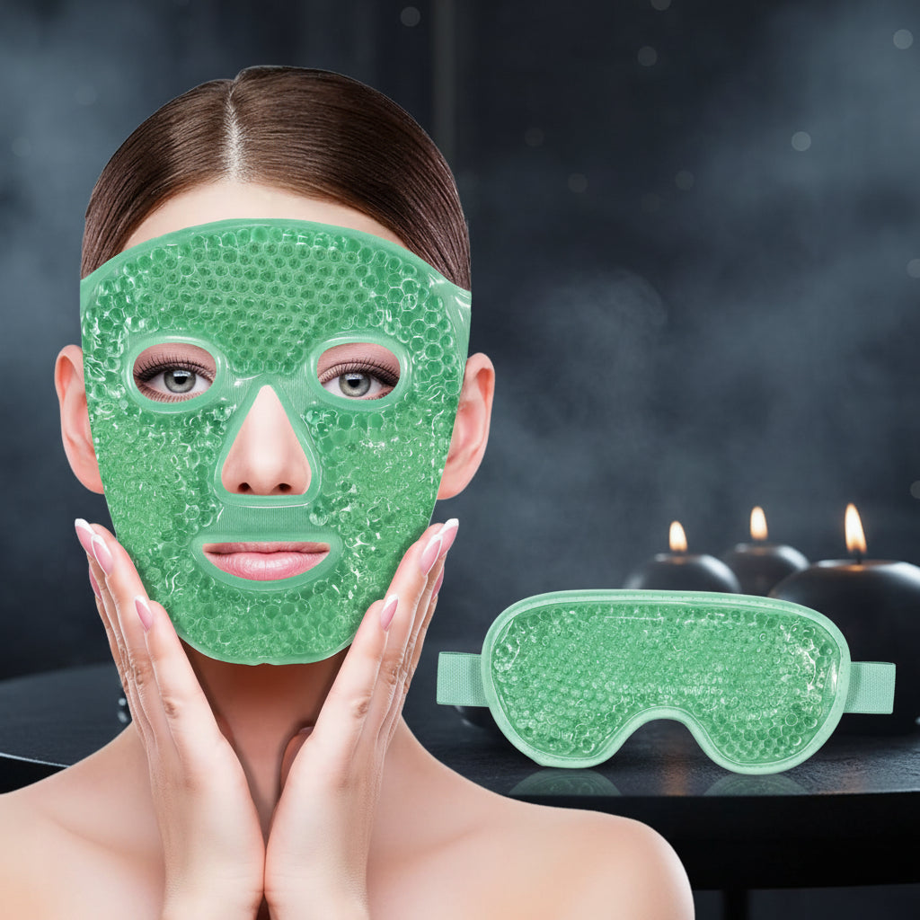 Gel Cooling Ice Face Eye Mask Facial Mask Hot Cold Compress Pack Gel Beads Cold Face Eye Mask Ice Pack,Compress Sleeping Facespa