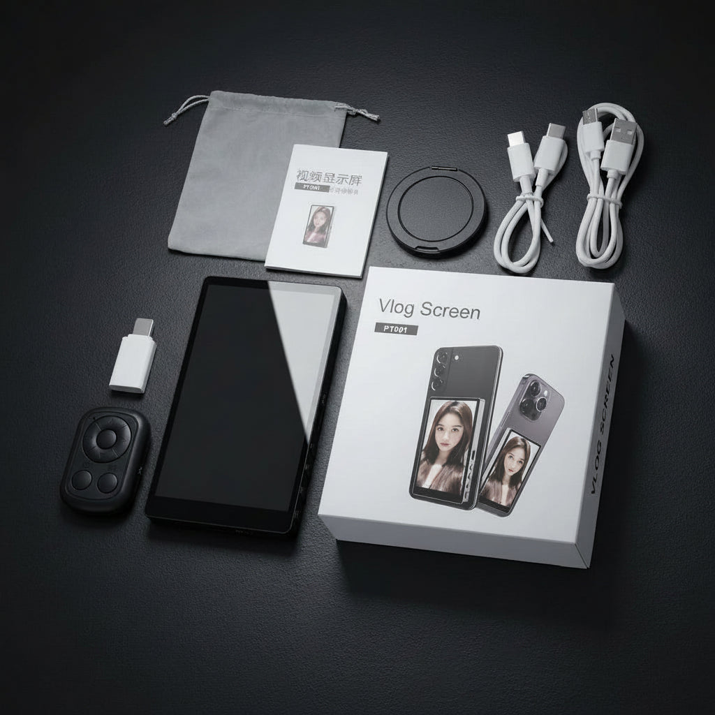 Wireless Magnetic Monitor Screen for Using Phone Rear Camera for Smartphone Selfie Vlog Live Stream Video Recording