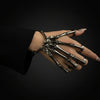 Gothic Skeleton Bone Hand Bracelet with Ring Unisex Punk Style Adjustable Metal Skull Finger Bangle Bracelet for Women Men