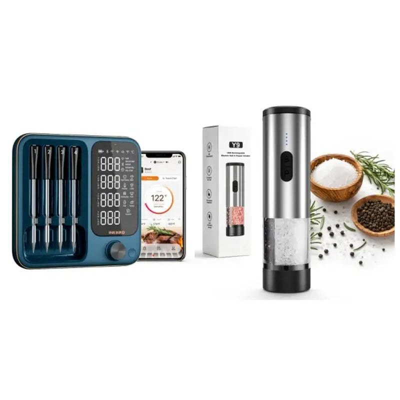 INKBIRD Wifi 5G and Bluetooth Meat Thermometer with 4 Multi-Sensor Probes, NIST Accredited Accuracy, for Apple Watch Monitoring for BBQ, Grill, Oven ,Restock