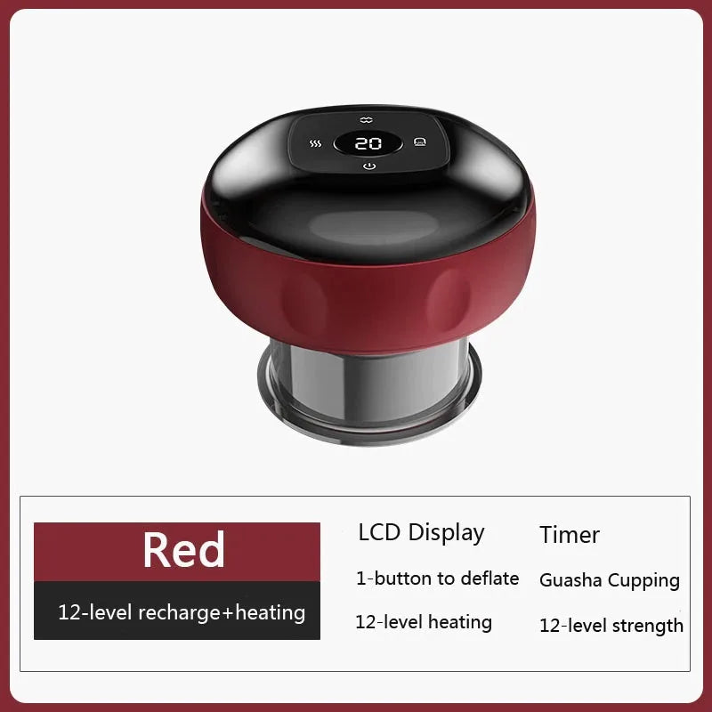 Smart Electric Body Cupping Massager – Heated Vacuum Scraping Therapy Device for Back, Neck & Arm Relief 🔥👐