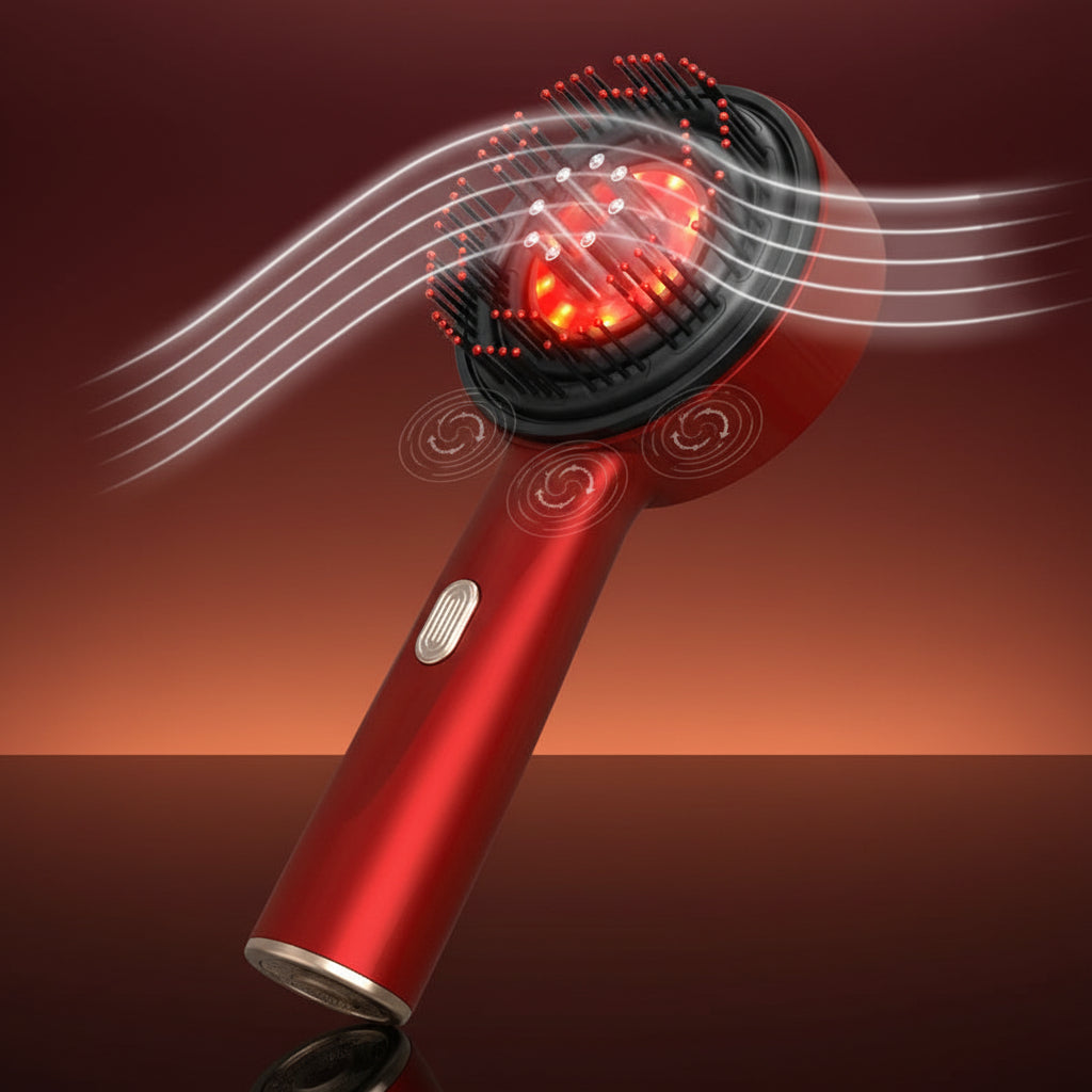 Electric Scalp Vibration Massage Comb Infrared Head Knead Massager Red Light Hair Growth Liquid Oil Applicator Anti-Hair Loss