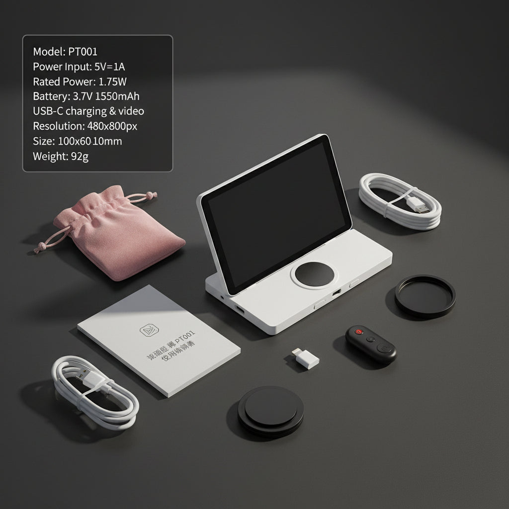 Wireless Magnetic Monitor Screen for Using Phone Rear Camera for Smartphone Selfie Vlog Live Stream Video Recording