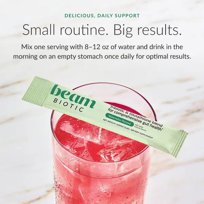 Beam Glow + Biotic Duo — 30 Single-Serve Sticks for Hormone Balance & Gut Health (Strawberry Kiwi + Mixed Berry)