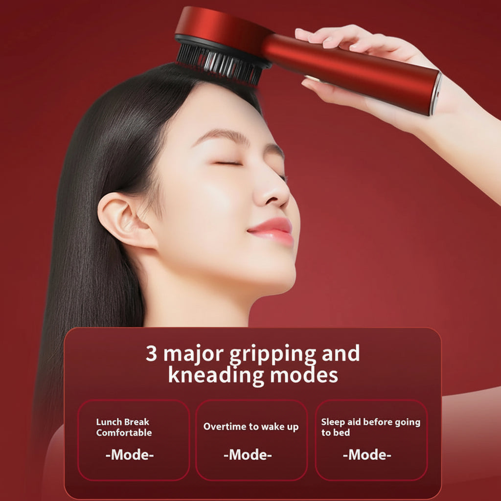 Electric Scalp Vibration Massage Comb Infrared Head Knead Massager Red Light Hair Growth Liquid Oil Applicator Anti-Hair Loss