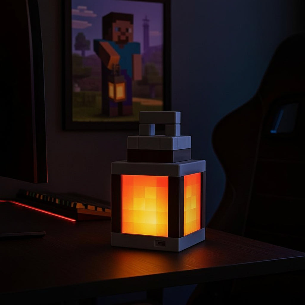 3-In-1 RGB Pixel Lantern - 16 Colors Remote Control Night Light | 3D Printed PLA Handmade Soul Lantern, USB-C Rechargeable Party/Game Room/Bedroom Decor, Creative Birthday & Halloween Gift for Boys & Girls