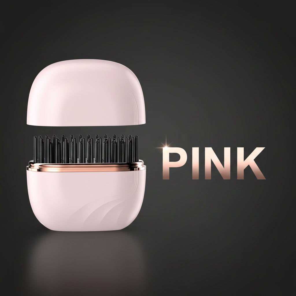 Electric Heating Hair Straightener Brush Portable Mini Hair Straightener 3 Temperature Hot Hair Comb Anti-Scald for Men & Women