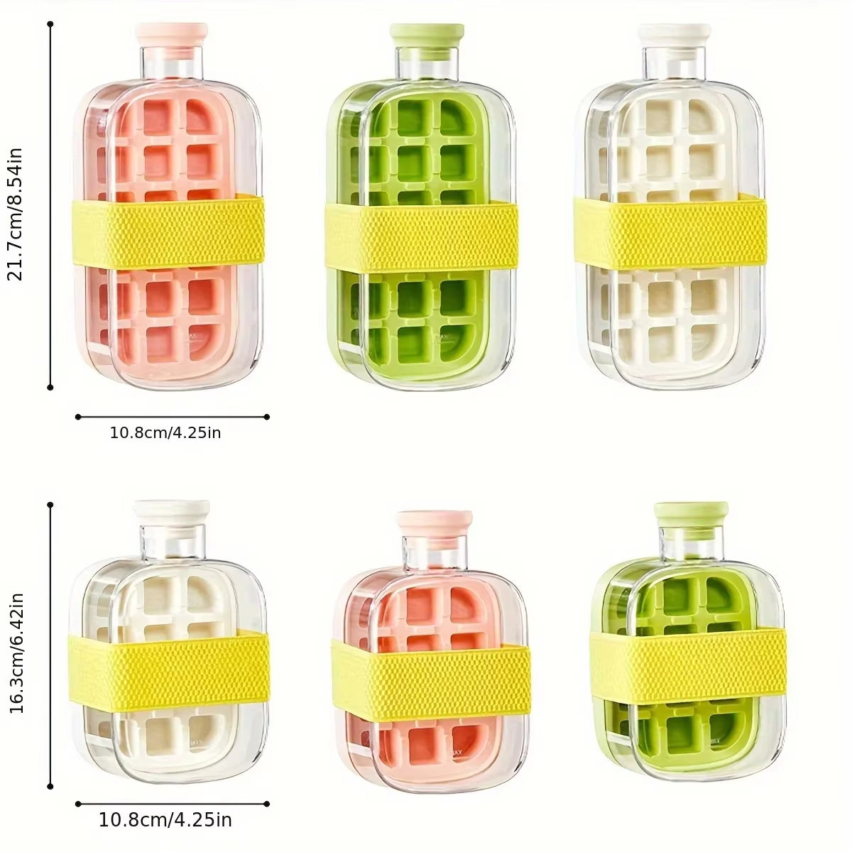 Ice Cube Mold Tray Press Ice Bottle Cup Kettle with Straw Whiskey Ice Cream Water Bottle Ice Cube Maker Easy Press to Release
