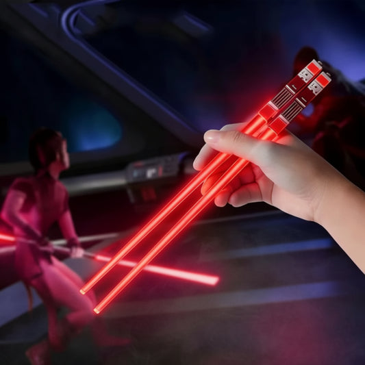 1 Pair LED Lightsaber Emits Light Chopsticks Reusable Washable and Removable Sushi Chopsticks Lightsaber Fun Glowing Chopsticks