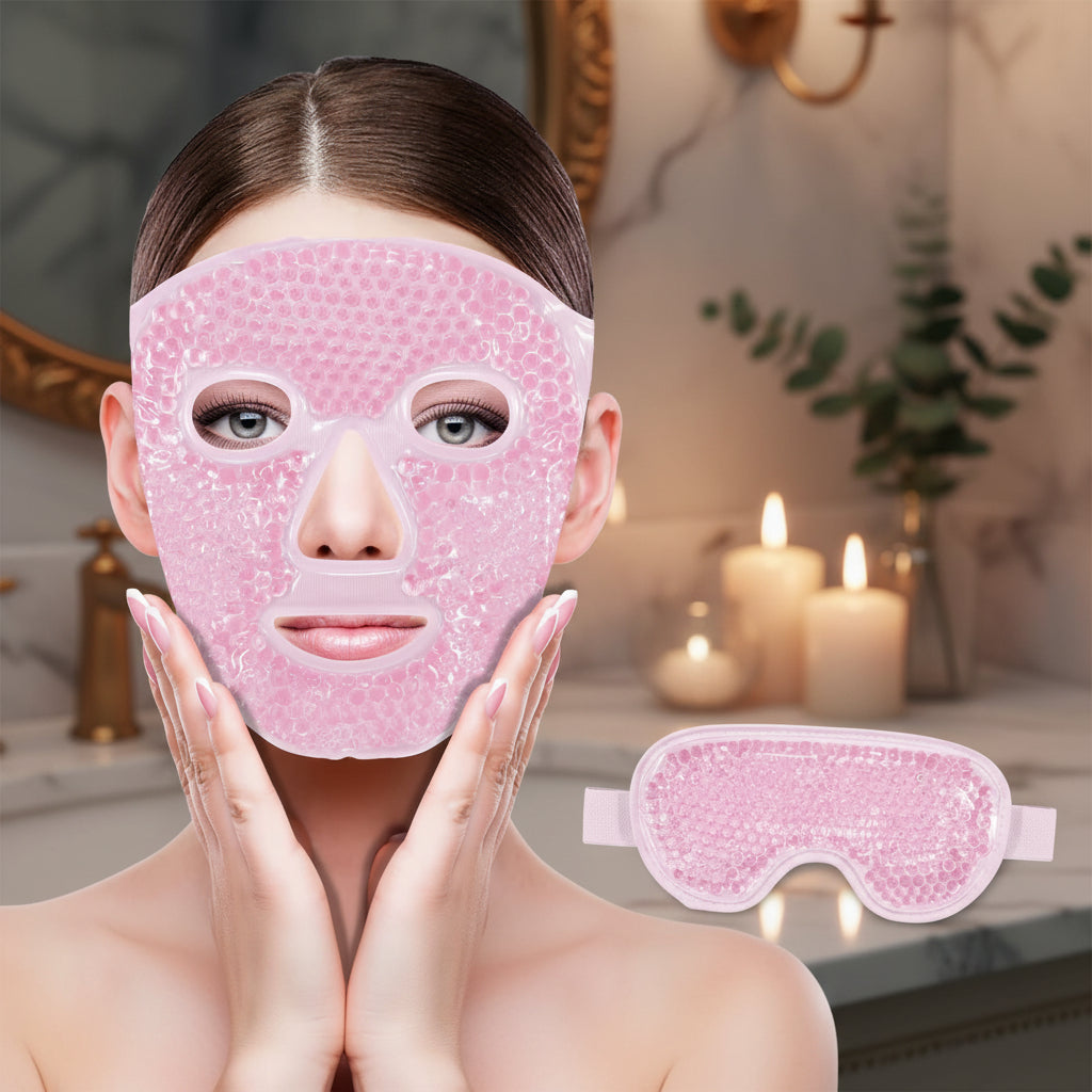 Gel Cooling Ice Face Eye Mask Facial Mask Hot Cold Compress Pack Gel Beads Cold Face Eye Mask Ice Pack,Compress Sleeping Facespa