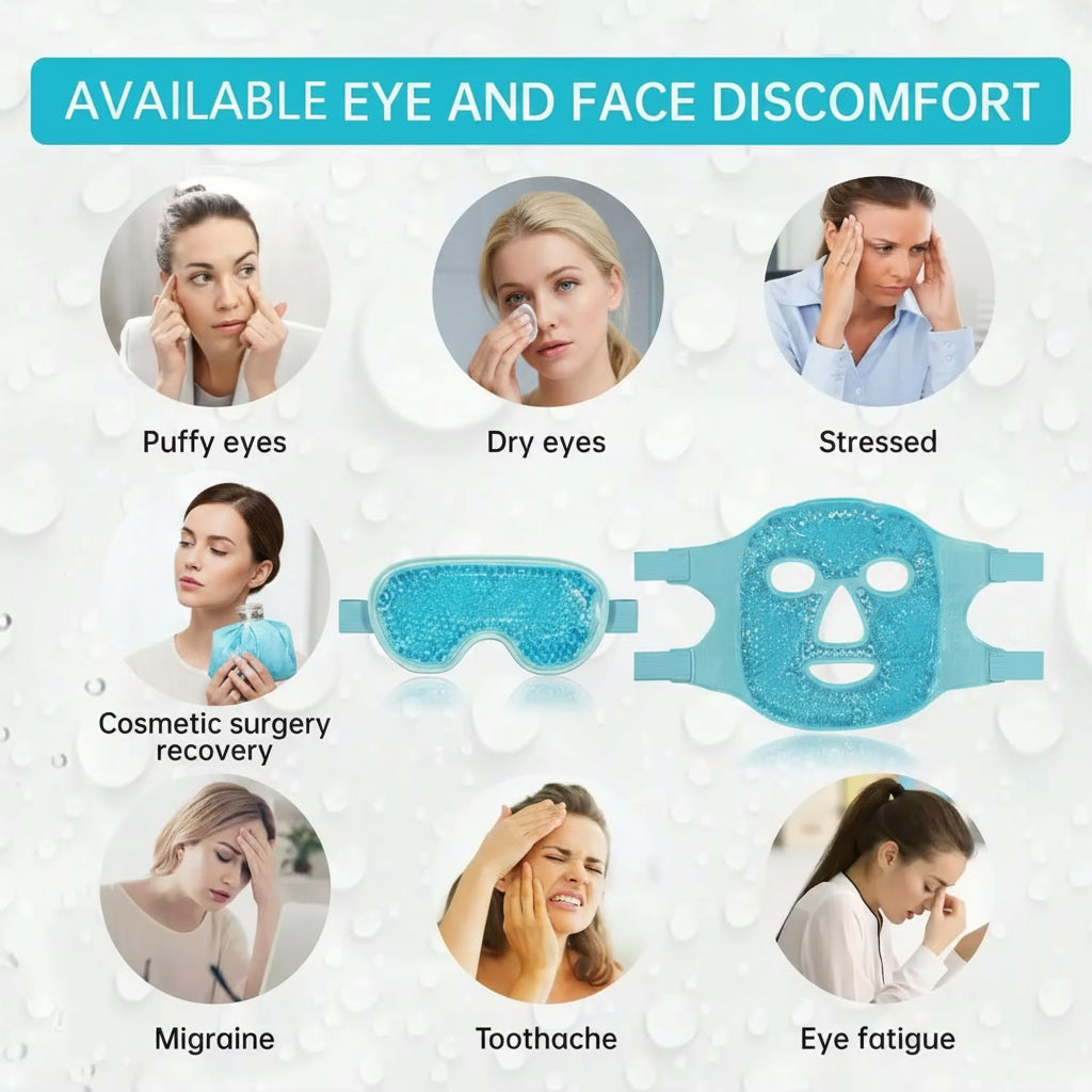 Gel Cooling Ice Face Eye Mask Facial Mask Hot Cold Compress Pack Gel Beads Cold Face Eye Mask Ice Pack,Compress Sleeping Facespa