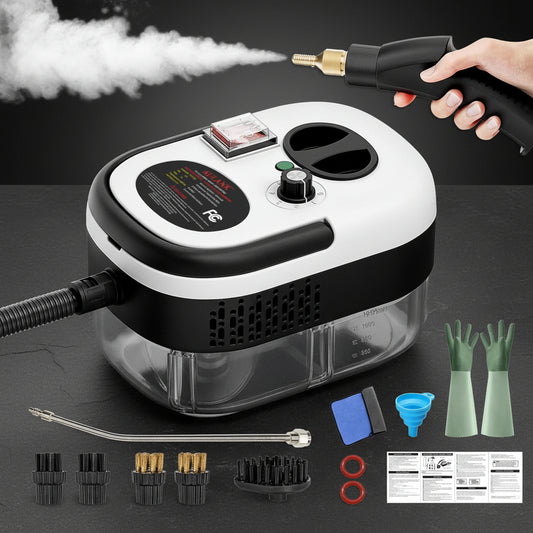 2500W Handheld Steam Cleaner,Portable Car Steamer for Auto Detailing,High-Temperature and Pressure Steam Cleaner for Home, Steam Cleaning Machine for Furniture,Kitchen,Grout,Floor,Tile (03-White)
