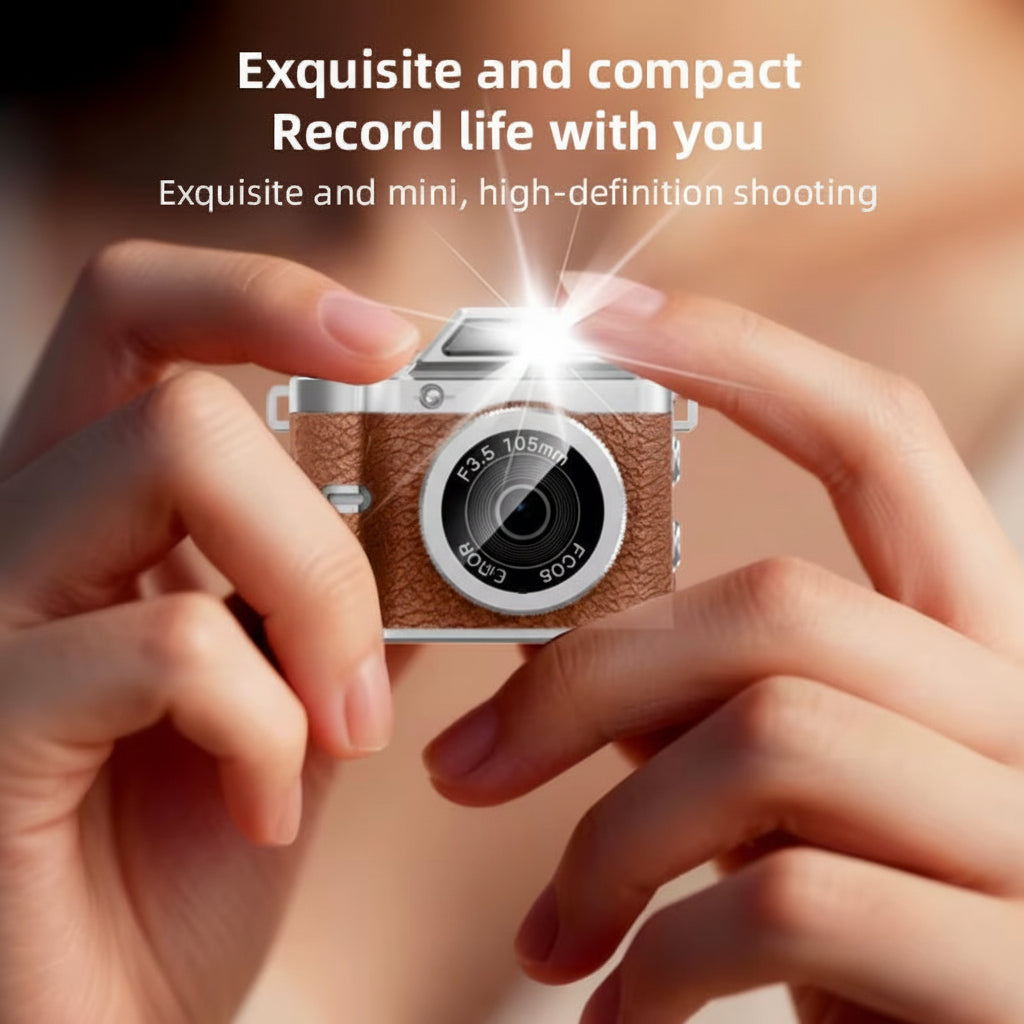 2026 FHD Retro Mini Keychain Camera Compact Thumb Pocket Digital Cam 1080P CCD Flash Magnetic Mount for Kids Travel Gift