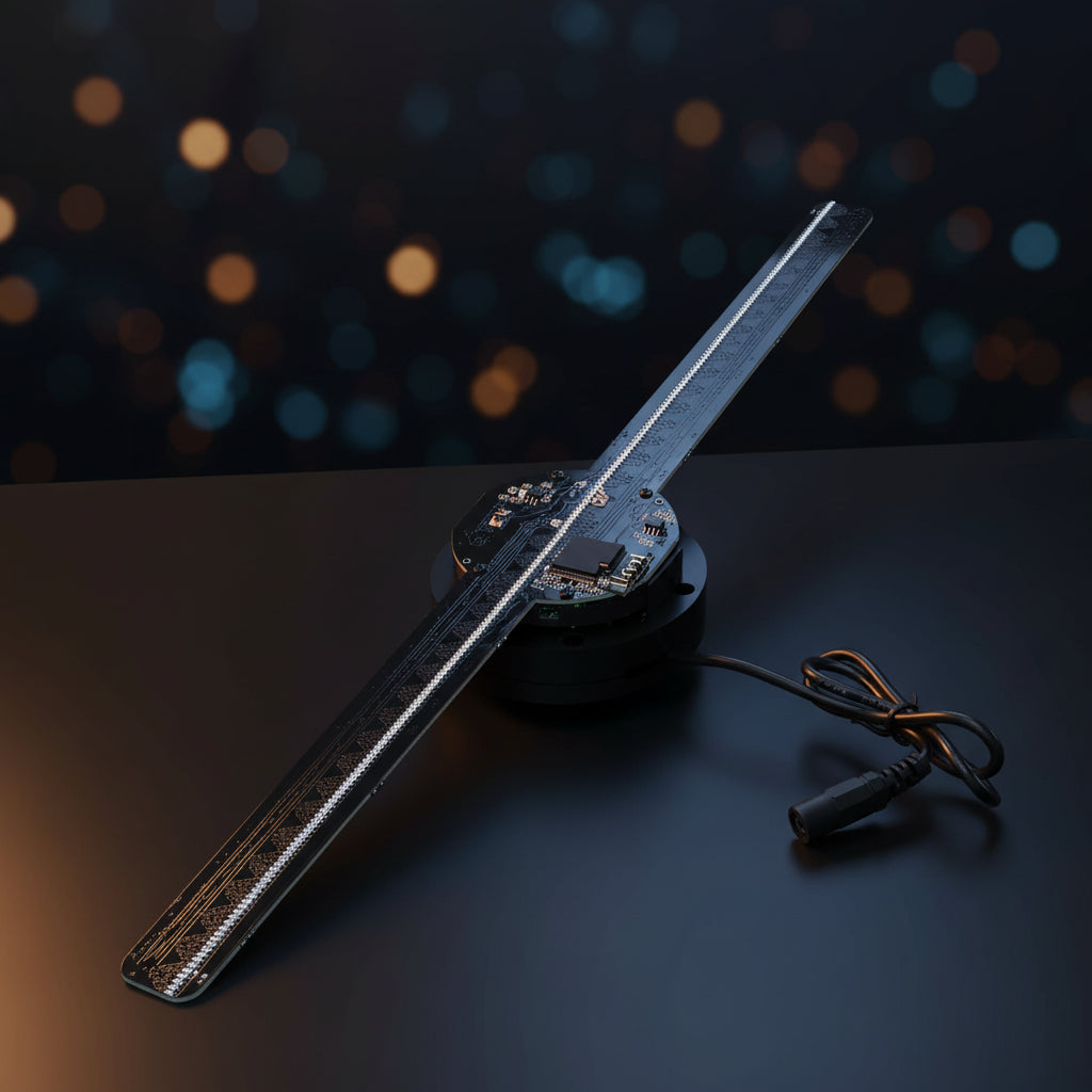 3D Hologram Fan with 224 LED Lights – High-Resolution 800×480P Advertising Display for Stores, Bars & Events 🌈📺
