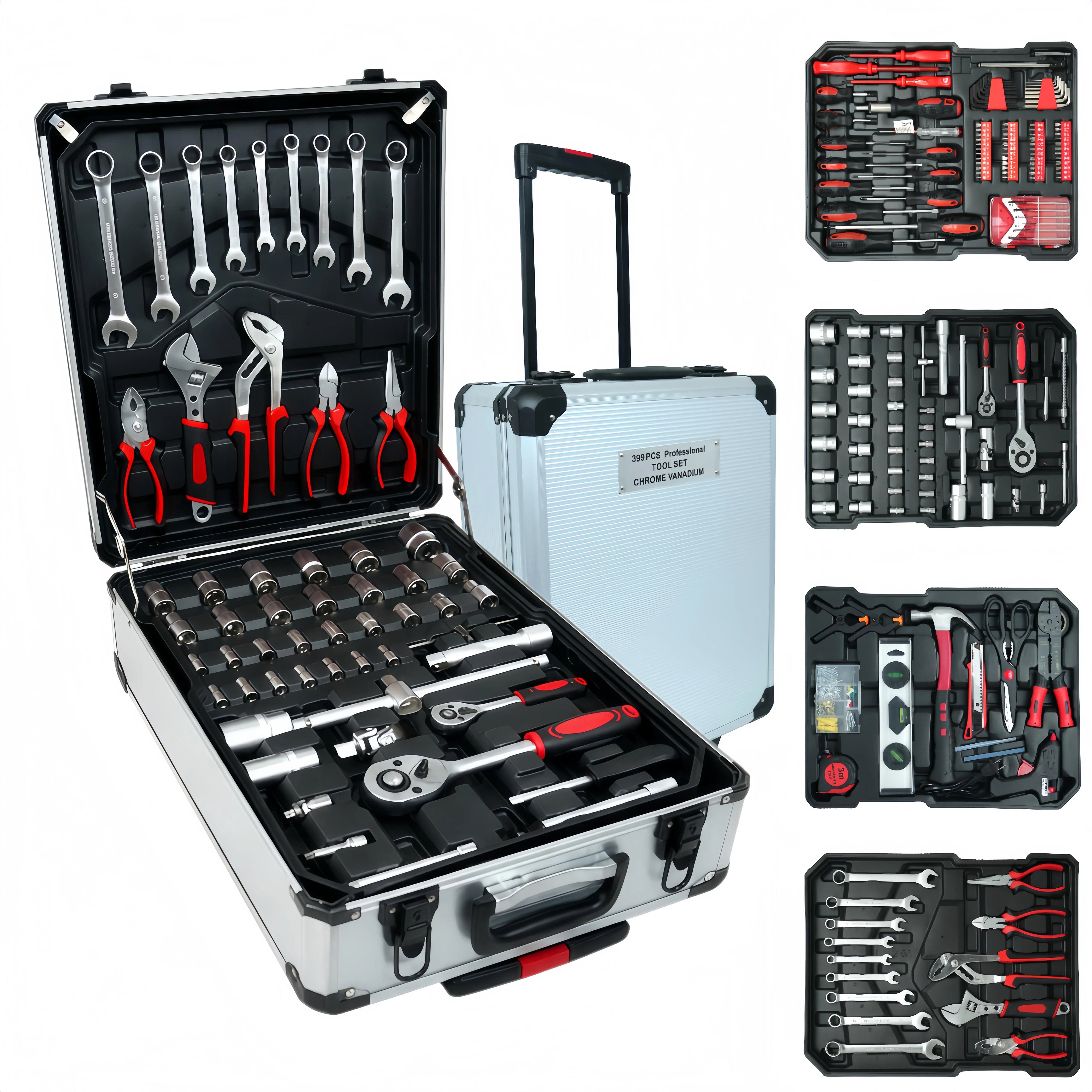 899-Piece Large Capacity Metal Toolbox Set – 4-Drawer Home & Auto Repair Kit