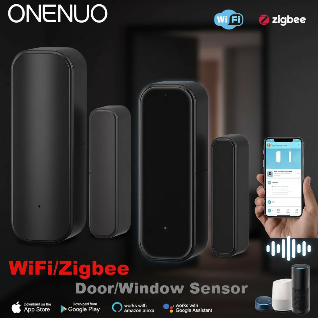 Wifi or Zigbee Door Window Sensor Smart Home Wireless Door Open Close Detectors APP Remote Alarm Work with Alexa Google Home