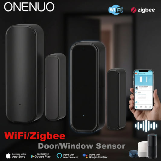 Wifi or Zigbee Door Window Sensor Smart Home Wireless Door Open Close Detectors APP Remote Alarm Work with Alexa Google Home