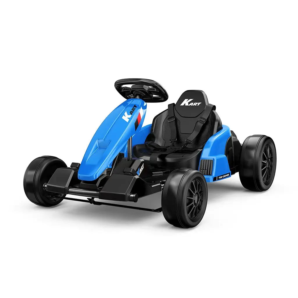 【Akeleo】24V Electric Go Kart, Drift Vehicle, Outdoor Toy Car, One-Button Start, Rrear-Wheel Drive, Supercar Frame, Two-Point Seat Belt, MP3 Music. Crazy Go Kart for Kids (3-8 Years Old) Summerwins