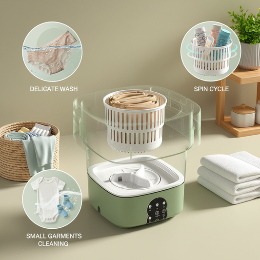 Mini Foldable Washing Machine – 3 Modes 🌀👕