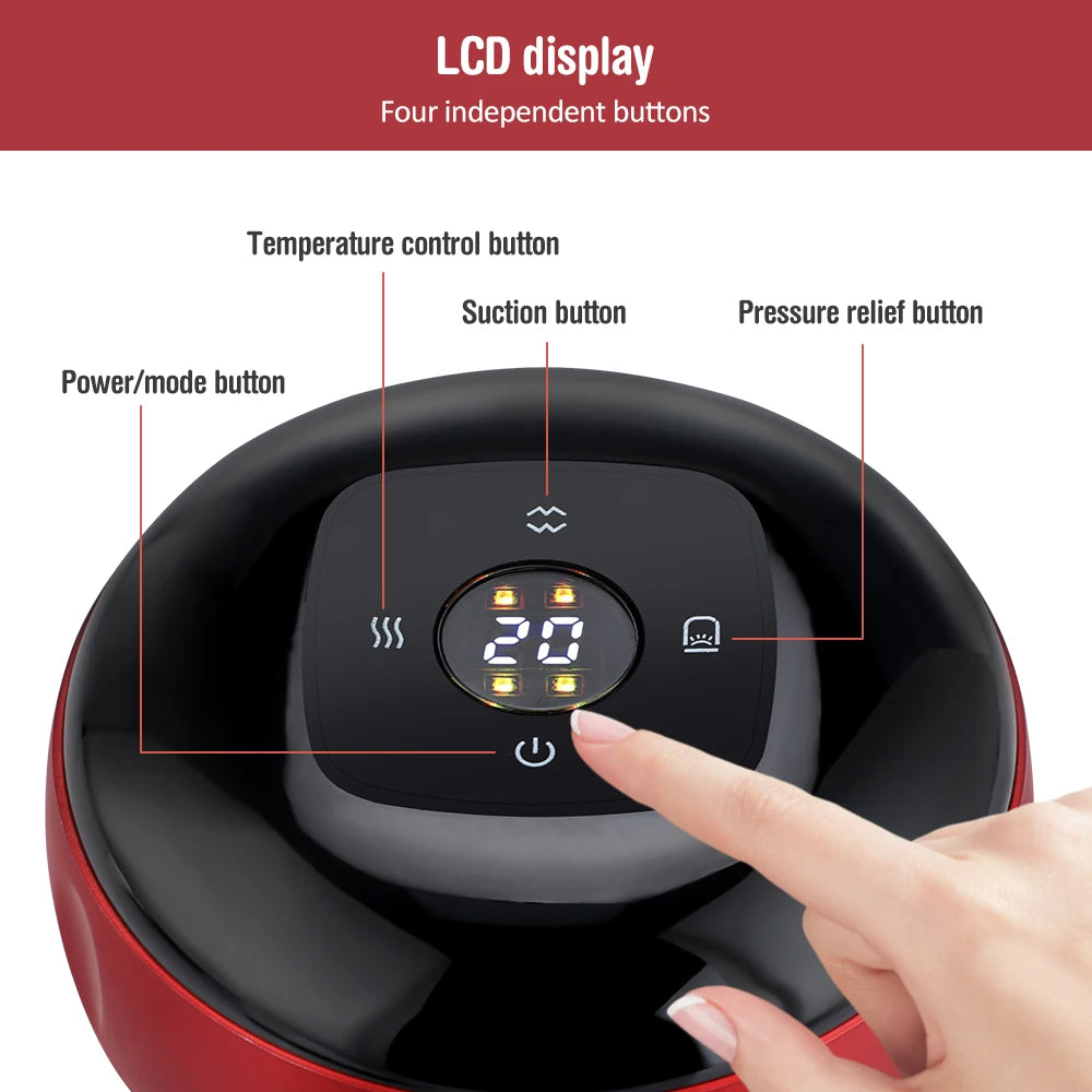 Smart Electric Body Cupping Massager – Heated Vacuum Scraping Therapy Device for Back, Neck & Arm Relief 🔥👐