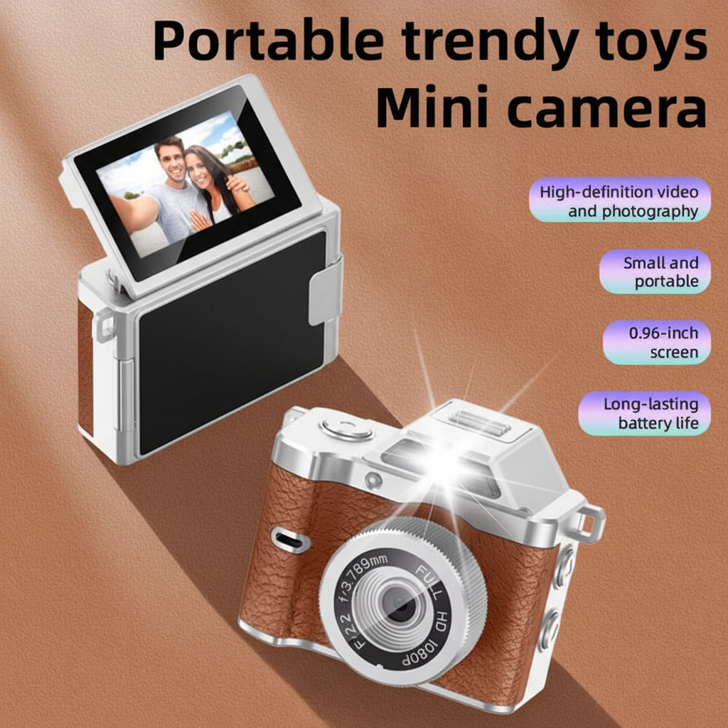 2026 FHD Retro Mini Keychain Camera Compact Thumb Pocket Digital Cam 1080P CCD Flash Magnetic Mount for Kids Travel Gift