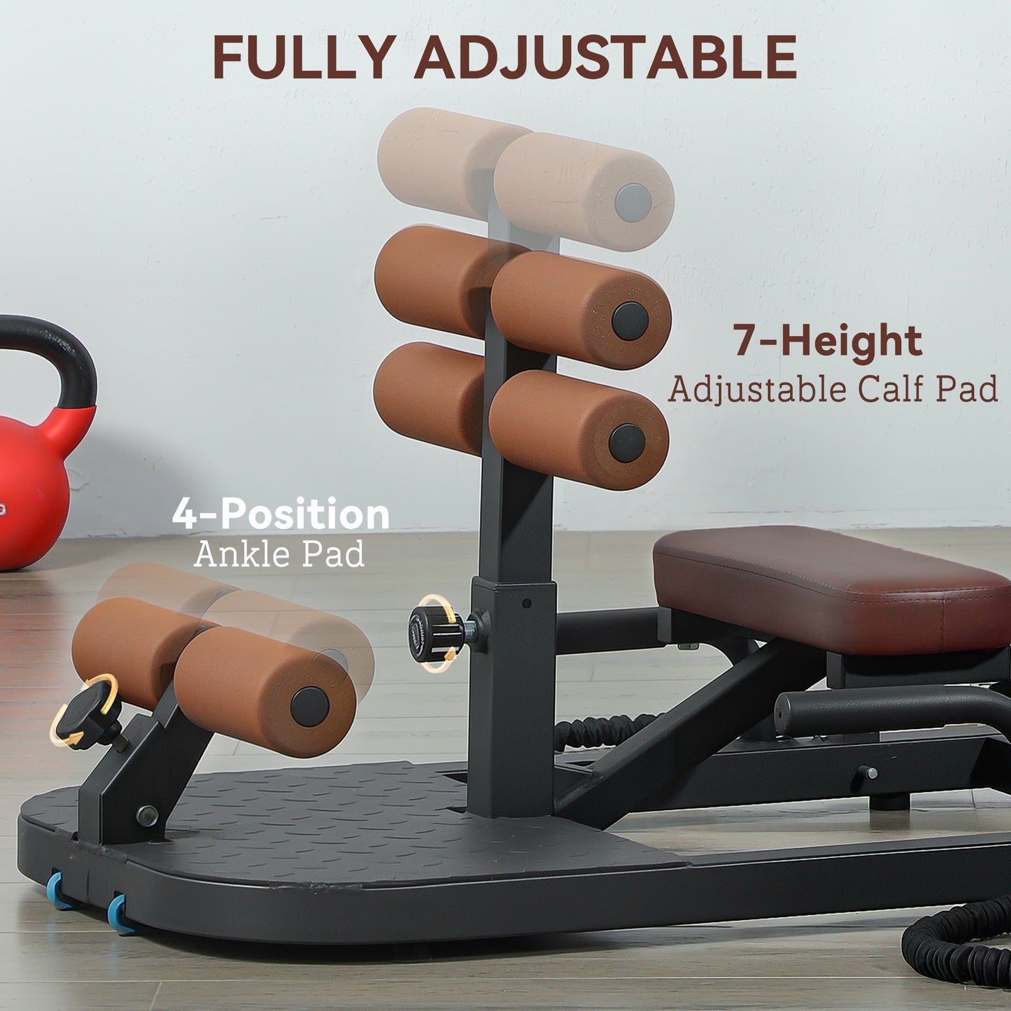 Foldable Sissy Squat Machine, Hip Thrust Machine with Push up Stand, Multipurpose Glute Workout Equipment, Black