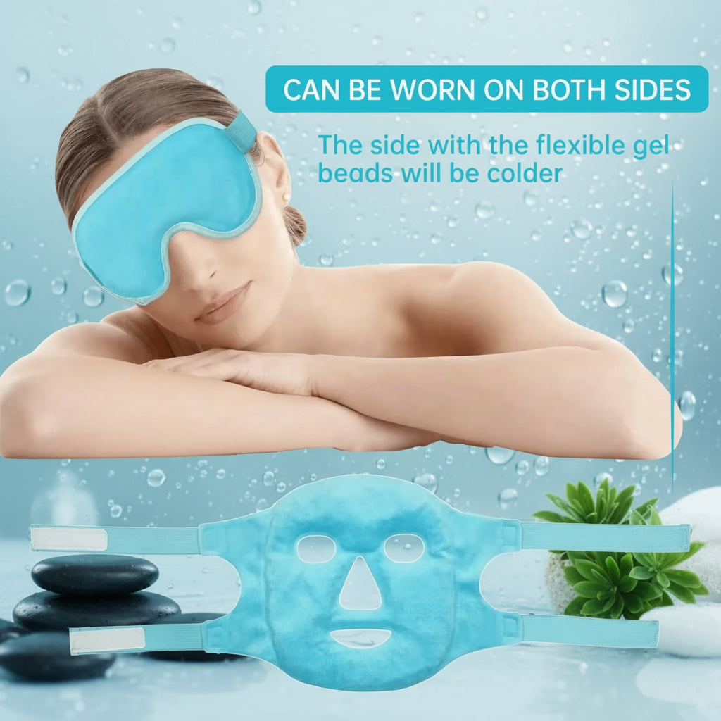 Gel Cooling Ice Face Eye Mask Facial Mask Hot Cold Compress Pack Gel Beads Cold Face Eye Mask Ice Pack,Compress Sleeping Facespa