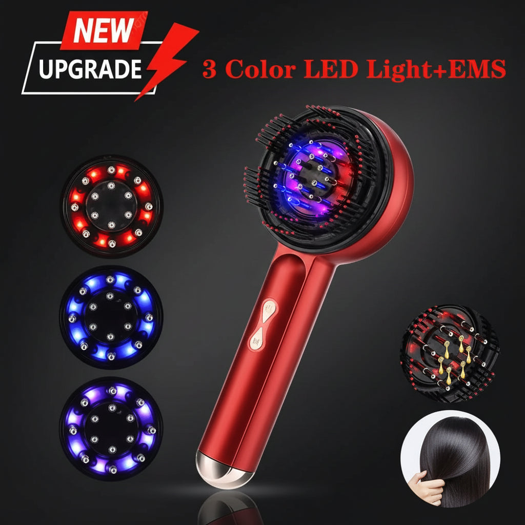 Electric Scalp Vibration Massage Comb Infrared Head Knead Massager Red Light Hair Growth Liquid Oil Applicator Anti-Hair Loss