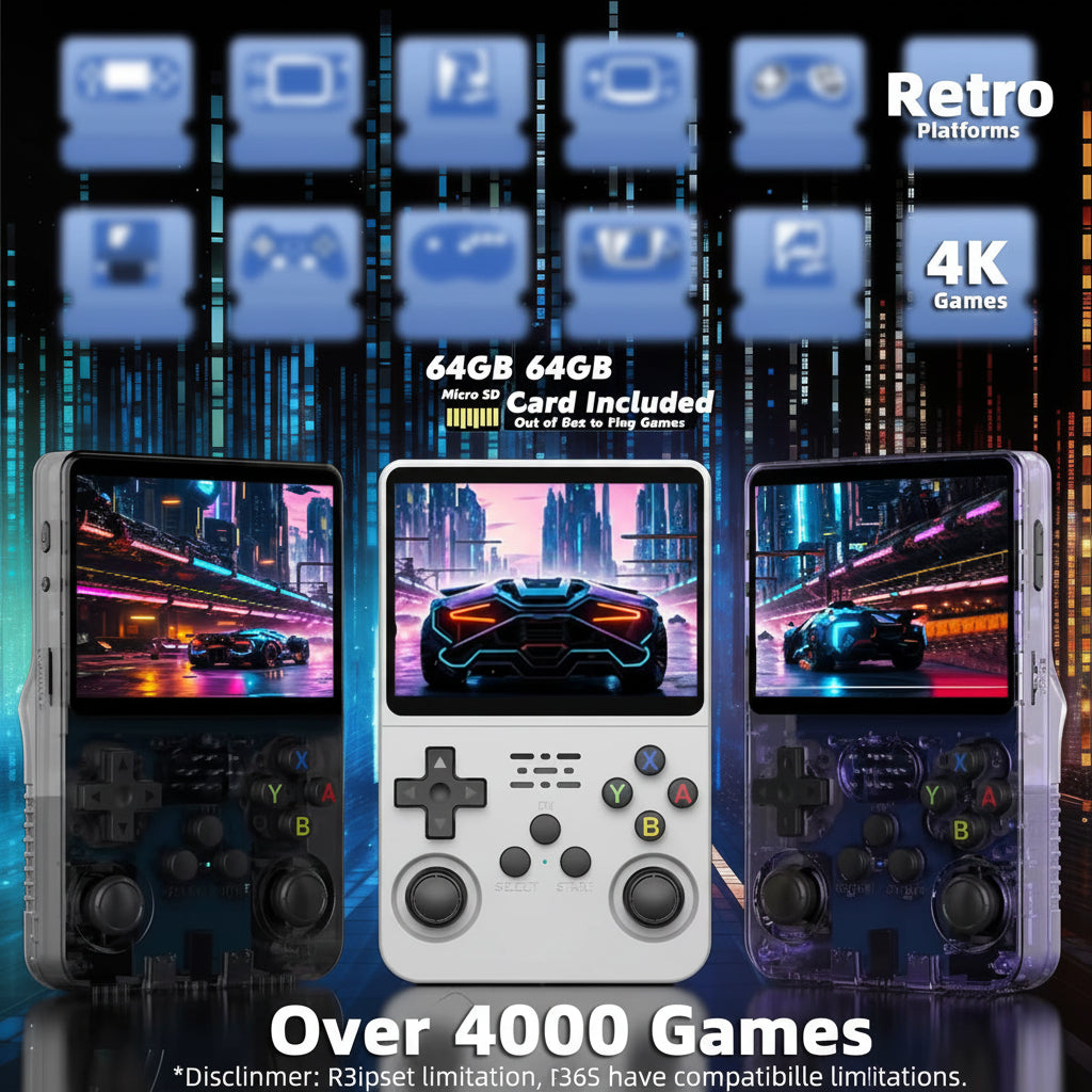 R36S Retro Handheld Game Console – 3.5" Pocket Video Player with 20,000 Games, 64GB/128GB Storage & Arkos 2.0 System 🎮✨